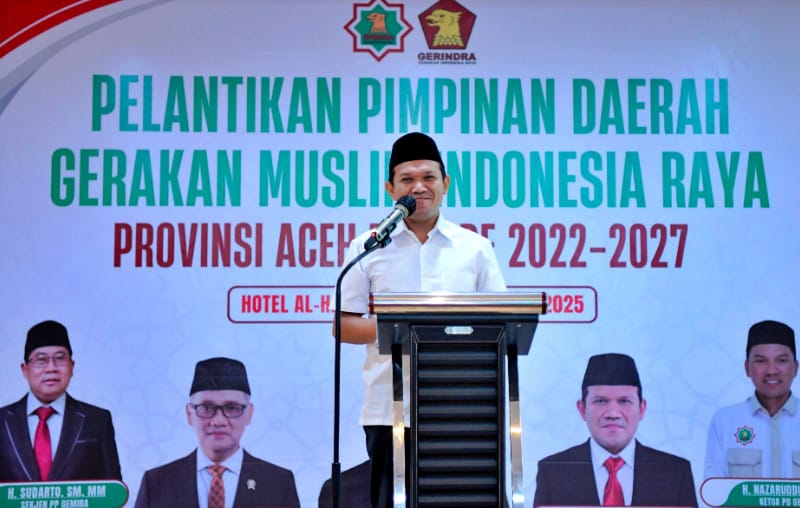 Wagub Aceh Usulkan Aceh Jadi Pusat Embarkasi Haji Nasional dalam acara pelantikan pengurus Gerakan Muslim Indonesia Raya (Gemira) Aceh.(Foto:Dok/Humas.Aceh)