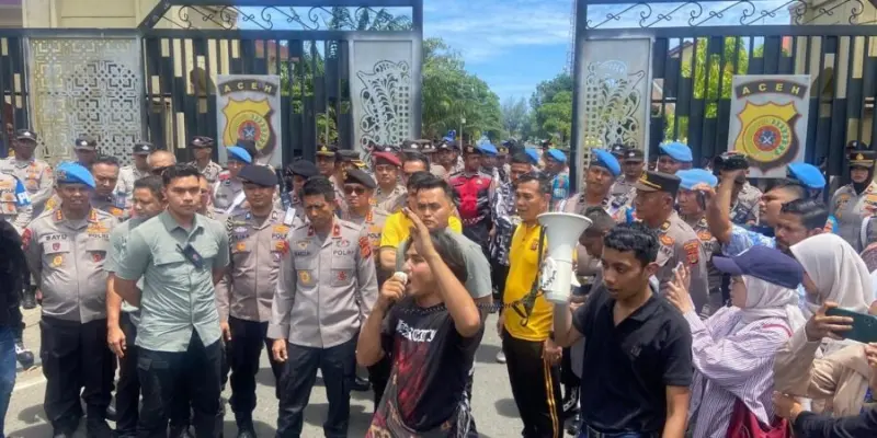 Aksi damai Gerakan Solidaritas Rakyat Aceh Dapat Apresiasi Kapolda. (Foto:Dok/Ist).