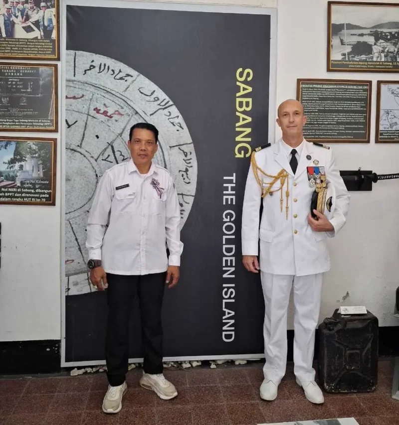 Kepala Museum Sabang BPKS Evan Boy Foreman menerima kunjungan dari Kedubes Perancis & Atase Pertahanan Perancis, Colonel Erwan Lintant. (Foto:Dok/Museum BPKS)