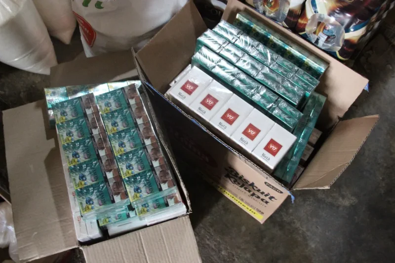 Rokok ilegal tanpa pita cukai hasil operasi gabungan di Pidie Jaya. (Foto:Dok/Beacukai)