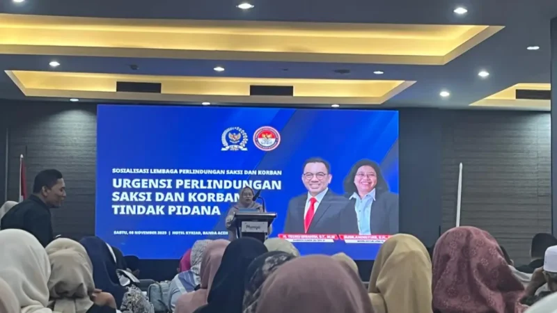 Ketua LPSK Susiningtias memberikan paparan tentang perlindungan saksi dan korban di Banda Aceh. (Foto:Dok/Ist)