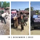 TNI menurunkan paksa spanduk dan bendera GAM pada saat rombongan pengantar bantuan bencana alam melintas di jalanan. (Foto:Dok/Arsip)