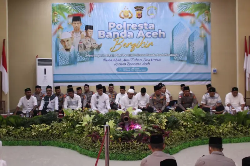 Dzikir dan doa bersama Polresta Banda Aceh. (Foto: Dok)