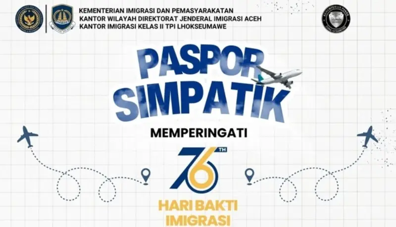 Kantor Imigrasi Aceh buka layanan paspor simpatik HBI ke-76. (Foto:Arsip Imigrasi).