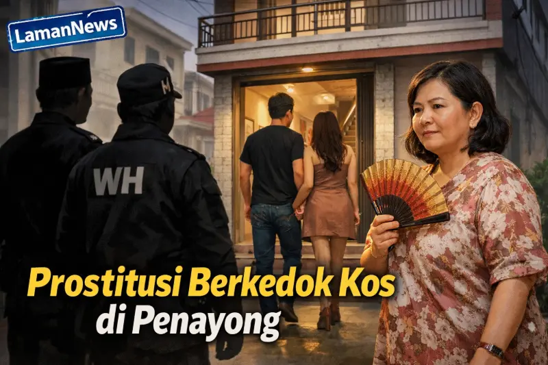 Kawasan Penayong Banda Aceh yang diduga menjadi lokasi prostitusi berkedok kos. (Gambar: Ilustrasi AI)