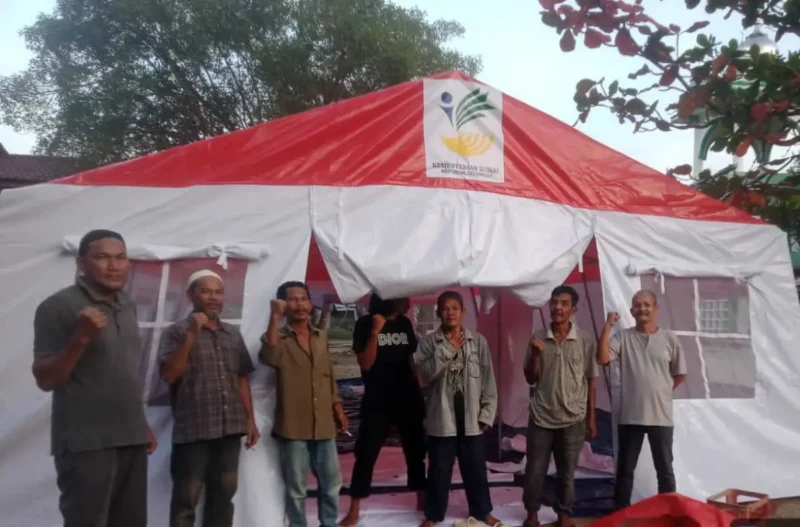 Tenda bantuan Dinas Sosial Aceh di lokasi pengungsian. (Foto:Dok)