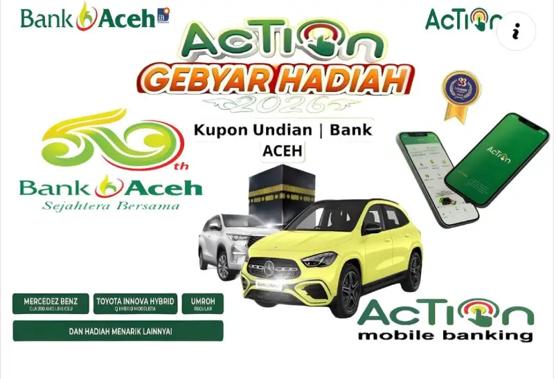 Iklan undian berhadiah Bank Aceh Syariah dan imbauan jaga kerahasiaan data pribadi. (Foto:Arsip Bank Aceh).