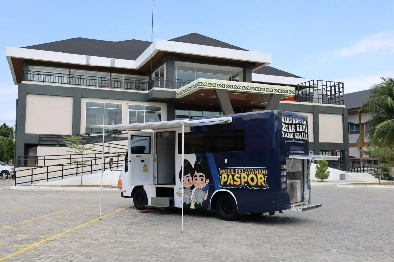 Mobil Layanan Paspor Imigrasi Aceh di CFD Banda Aceh. (Foto: Dok/Imigrasi Aceh)