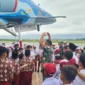 Ratusan siswa SD Aceh Besar mengikuti outing class di Lanud Sultan Iskandar Muda. (Foto:Dok/Lanud SIM)