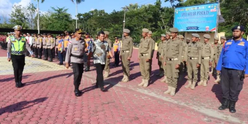 Apel Gelar Pasukan Operasi Ketupat Seulawah 2026 di Polres Aceh Besar. (Foto:Dok/Polres Aceh Besar)