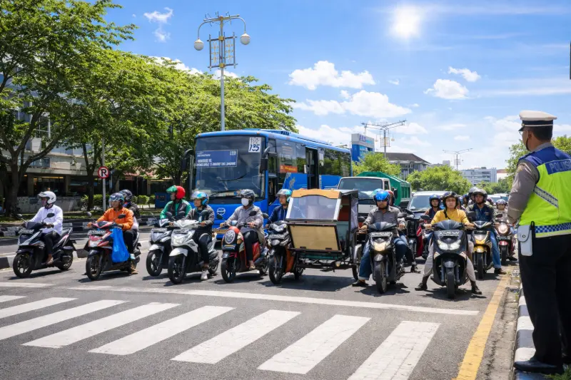 Cuaca panas terik di Kota Banda Aceh pada siang hari dengan langit cerah. (Foto:Dok)