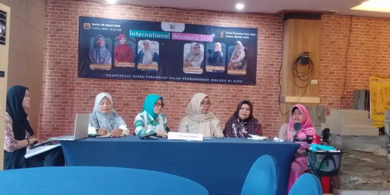 Dialog publik Hari Perempuan Internasional di Banda Aceh tentang pembangunan inklusif. (Foto:Dok/Ist)