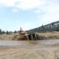 Kondisi jembatan Bailey di Desa Lhok Cut sebagai jembatan penghubung empat desa di Kecamatan Sawang Aceh Utara. (Foto:Dok/Polda Aceh).