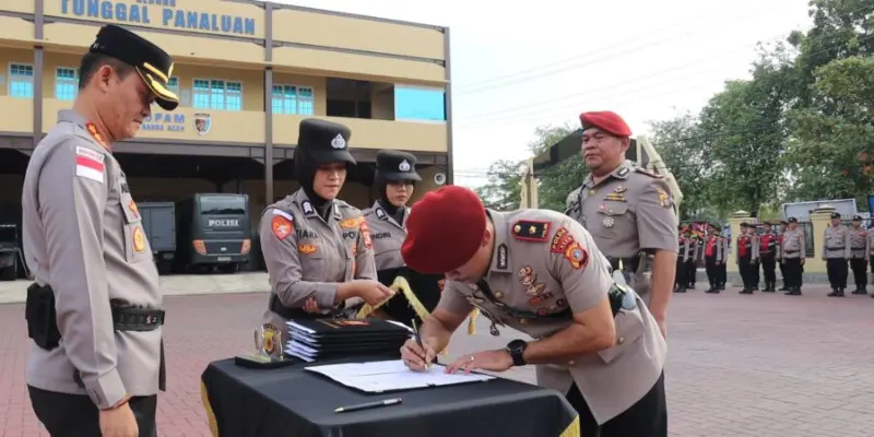 Upacara sertijab di jajaran Polresta Banda Aceh. (Foto:Dok/Polresta Banda Aceh)