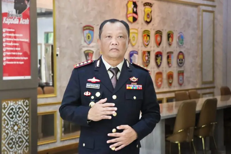 Kabid Humas Polda Aceh, Joko Krisdiyanto memberi keterangan kepada media. (Foto:Dok/Polda Aceh)