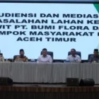 Audiensi mediasi sengketa HGU PT Bumi Flora di Polda Aceh. (Foto:Dok/Humas Polda Aceh)