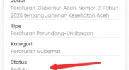 Tampilan situs JDIH Aceh