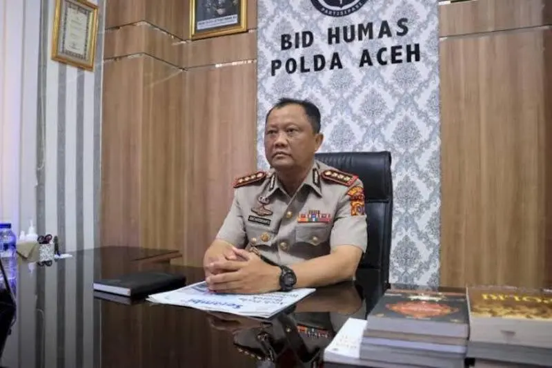 Kabid Humas Polda Aceh, Joko Krisdiyanto, menyampaikan klarifikasi terkait kasus dugaan korupsi beasiswa tahun 2017. (Foto:Dok/Polda Aceh)