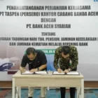 Penandatanganan kerja sama Bank Aceh dan Taspen. (Foto:Dok/Humas Bank Aceh).