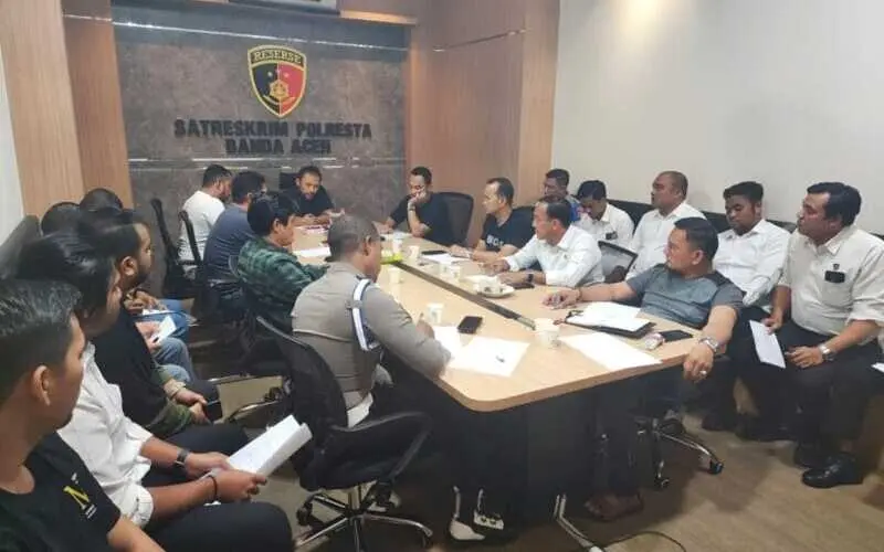 Polresta Banda Aceh menggelar konferensi pers kasus USK. (Foto:Dok/Polresta Banda Aceh)