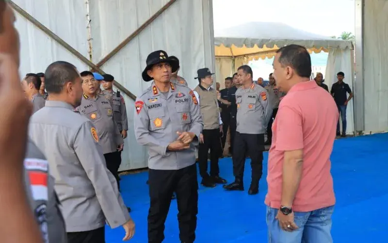 Kapolda Aceh meninjau Huntap Bhara Daksa Indah di Aceh Tamiang. (Foto:Dok/Polda Aceh)