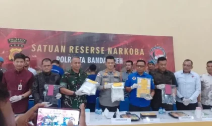 Konferensi pers pengungkapan narkotika