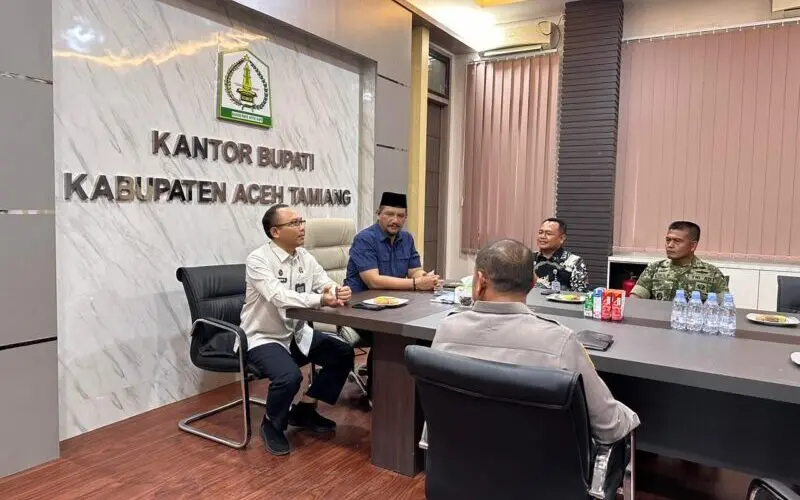 Rapat koordinasi Ditjenpas Aceh dengan Forkopimda dan Pemerintah Kabupaten Aceh Tamiang. (Foto:Dok/Ditjenpas Aceh)