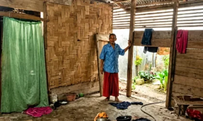 Rumah korban banjir Aceh timur.
