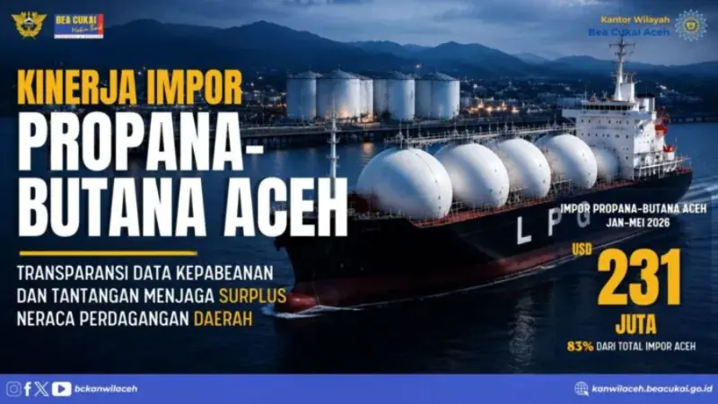 Aktivitas impor propana dan butana melalui Pelabuhan Lhokseumawe. (Foto:Dok/Banner)