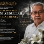 Kabar duka wafatnya Zaini Abdullah tokoh perdamaian Aceh. (Foto:Dok/Ist)