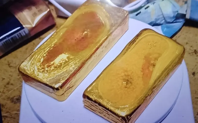 Emas batangan 2,989 gram seharga Rp. 7,2 Miliar disita dari WNA asal China. (Foto:Dok/Bea Cukai)
