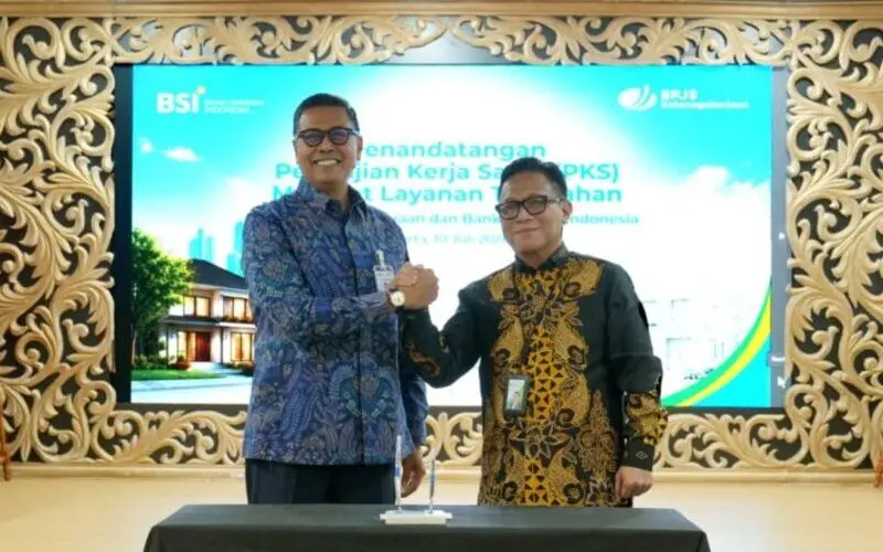 Penandatanganan kerja sama BSI dan BPJS Ketenagakerjaan dalam Program KPR Syariah BSI. (Foto:Dok/BSI)