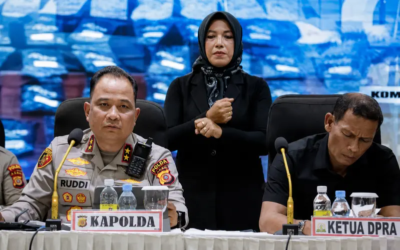 Konferensi pers Kapolda Aceh terkait cartridge etomidate di Bireuen. (Foto:Dok/Polda Aceh)