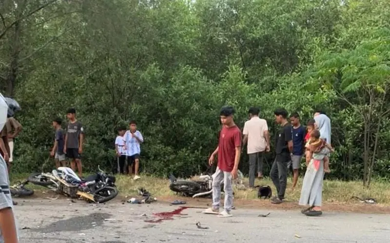 Diduga melakukan uji kecepatan atau top speed, dua pelajar bertabrakan di kawasan Jalan TPI Lampulo, Banda Aceh. (Foto:Dok/Ist)