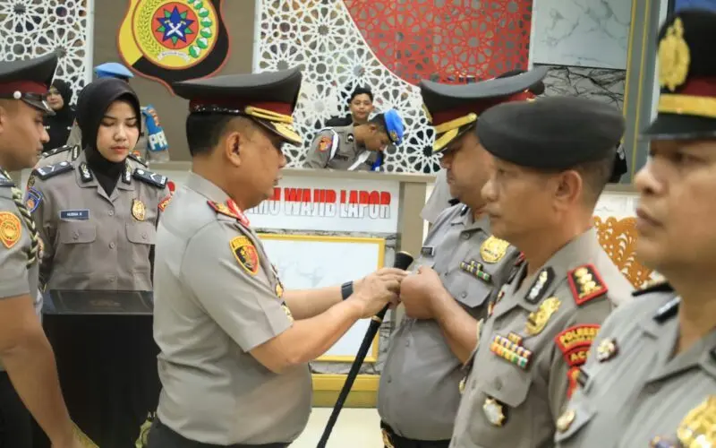 Upacara penerimaan Pin Emas Kapolri di Mapolda Aceh. (Foto:Dok/Polda Aceh)